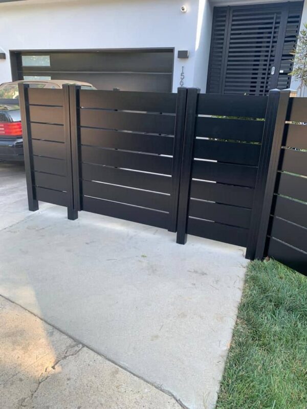 Black Modern aluminum fence
