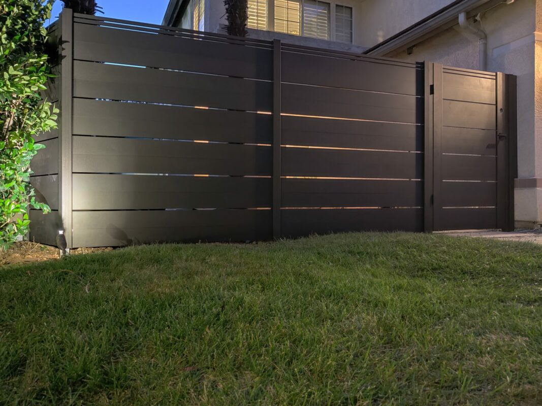 Black Aluminum fence and gate in Santa Rosa