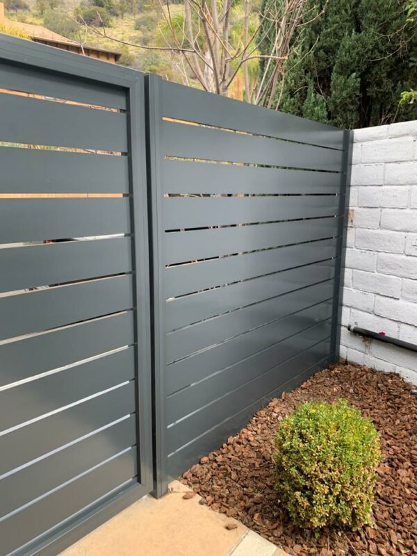 Light grey Aluminum gate and fence