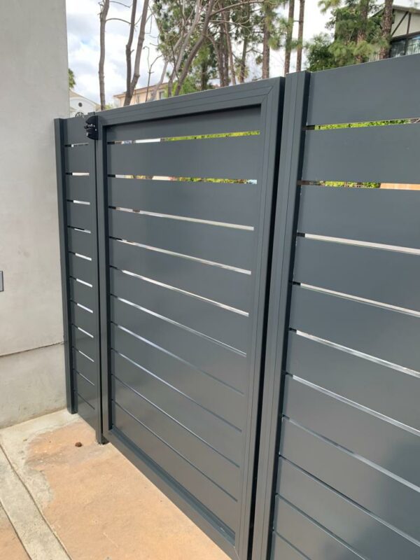 Light grey Aluminum gate and fence