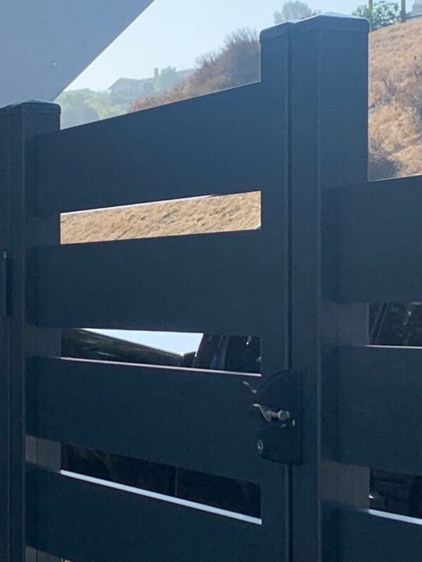 Modern black aluminum fence