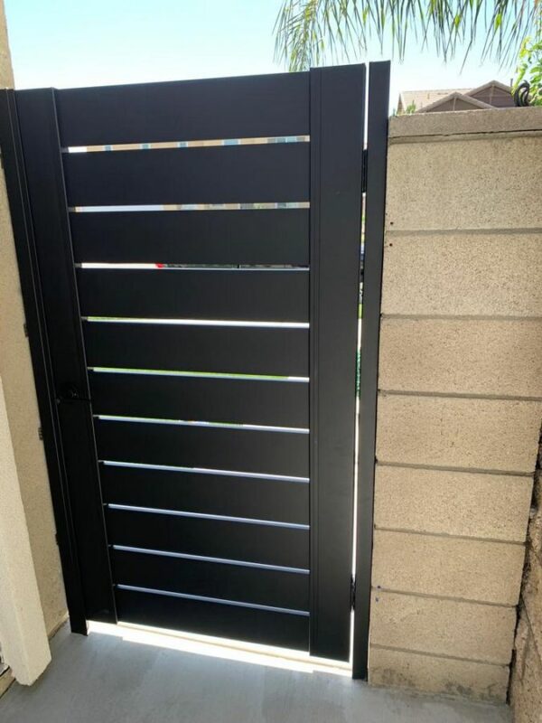 Black Aluminum side yard gates in Scottsdale