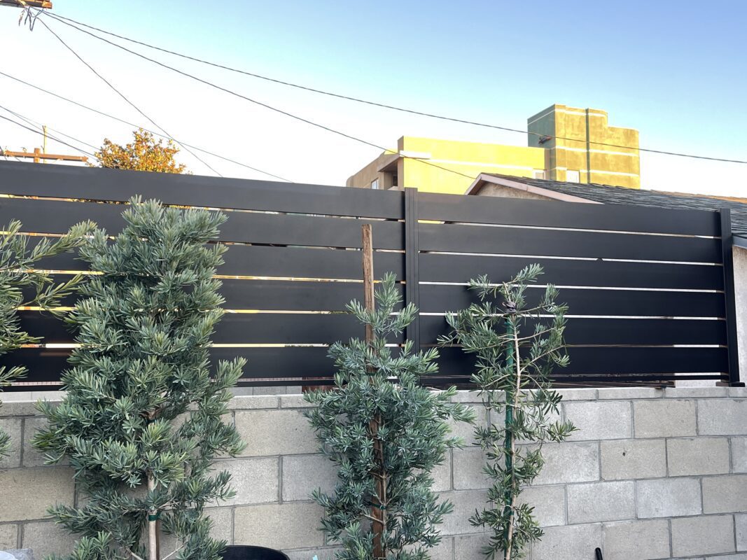 Black aluminum wall topper in Los Angeles