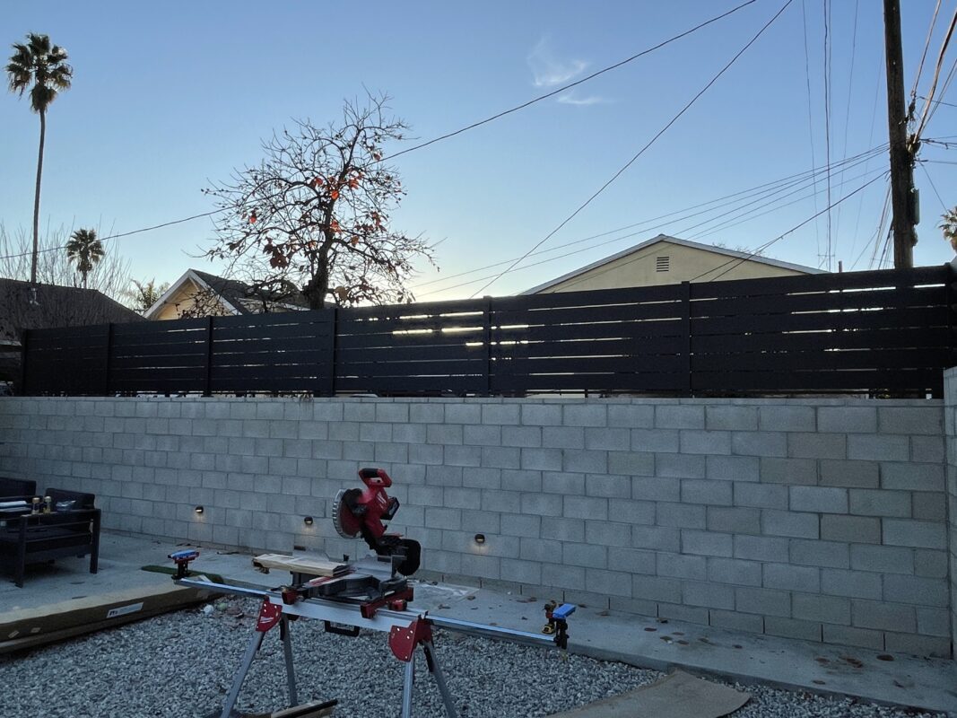 Black aluminum wall topper in Los Angeles