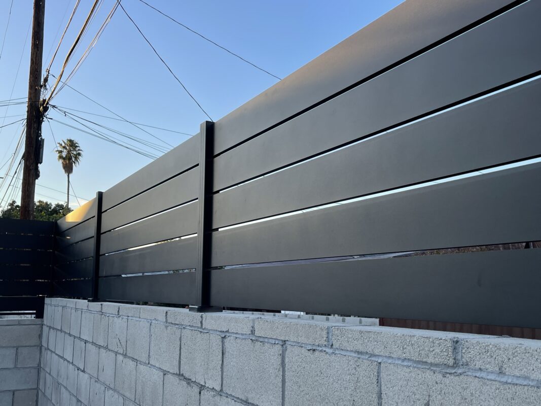 Black aluminum wall topper in Los Angeles