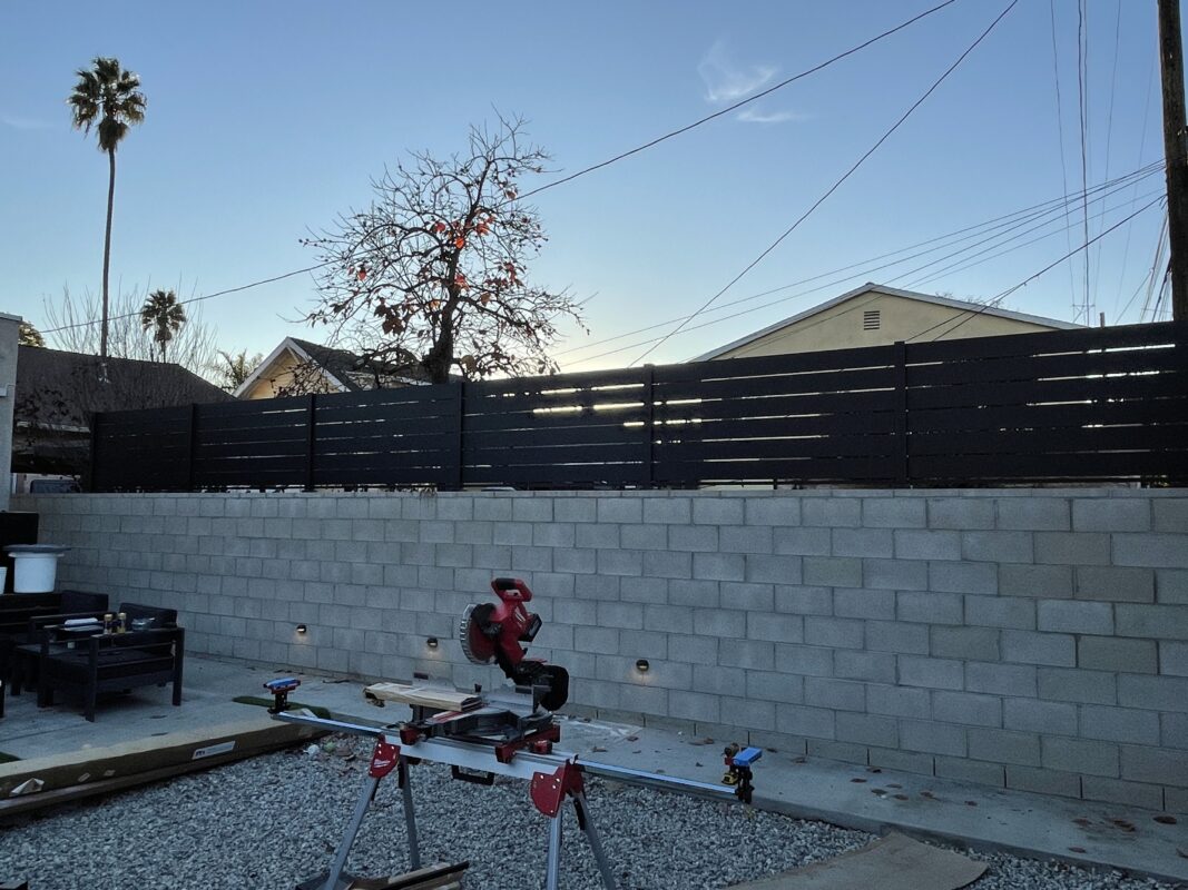 Black aluminum wall topper in Los Angeles