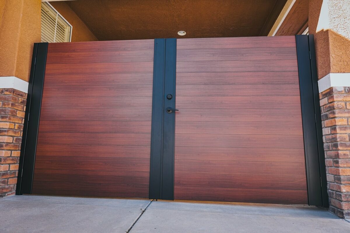Aluminum double swing gates from Alumission Modern Aluminum Fences & Gates