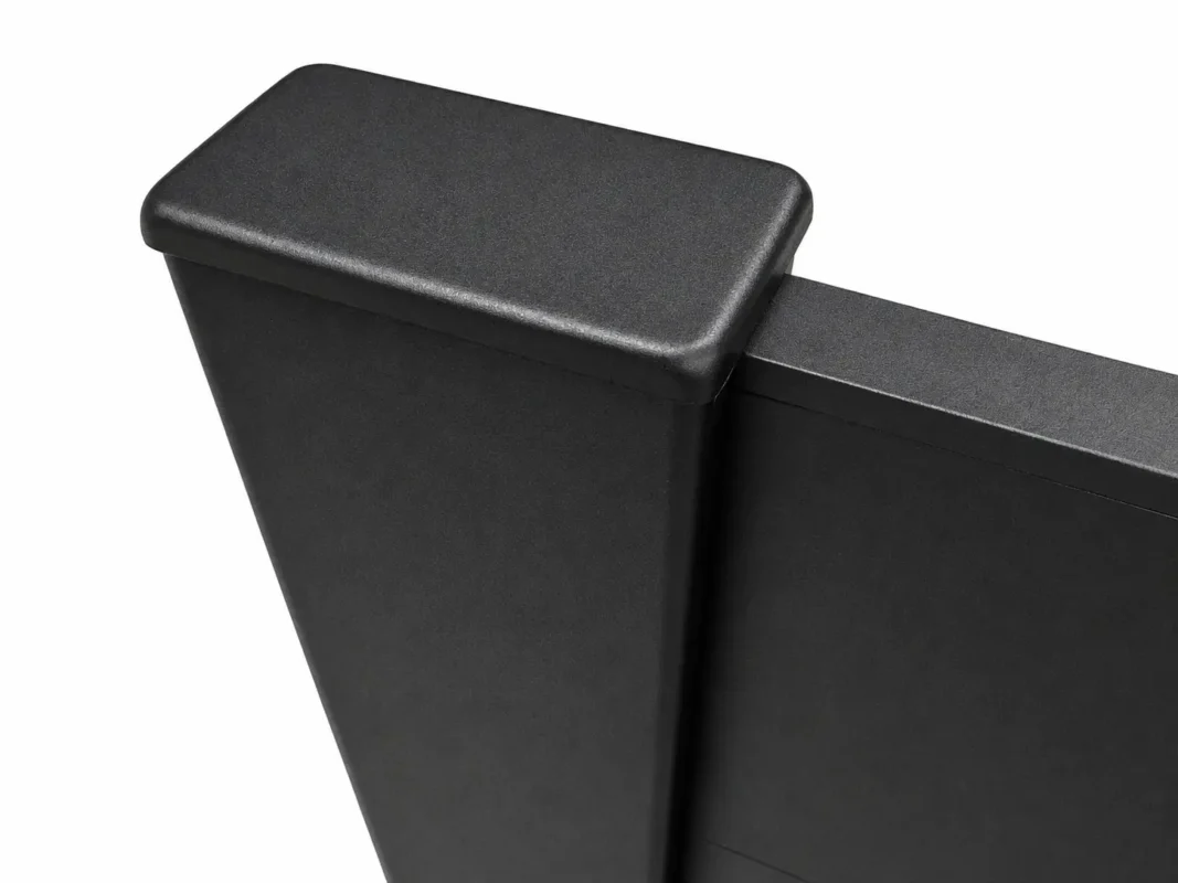 Black 6061-T6 aluminum In-line Post Cap for the Alumission Post 2 Channels