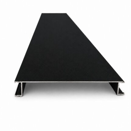 6 inch aluminum snap slat profile in deep matte black powder coat