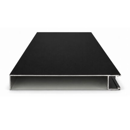 6 inch Aluminum Top Snap Slat in deep matte black, shown at proportional 6.000 inch by 0.803 inch profile scale