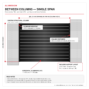 Between Columns support drawing: 96-inch clear opening, 72-inch Side Posts, no center post; Los Angeles infill illustrated