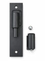 Exploded view of heavy-duty barrel gate hinge with single steel ball bearing