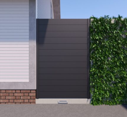 New York Style Aluminum Side Panel, 4 ft wide × 6 ft high, Black