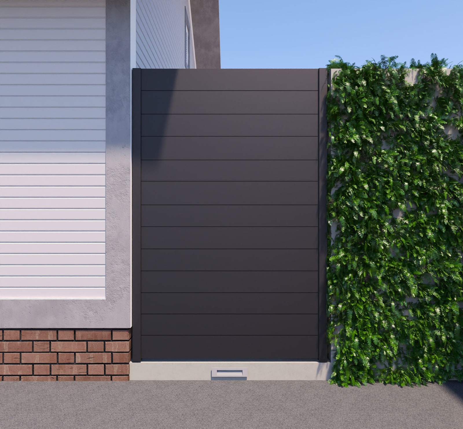 New York Style Aluminum Side Panel, 4 ft wide × 6 ft high, Black